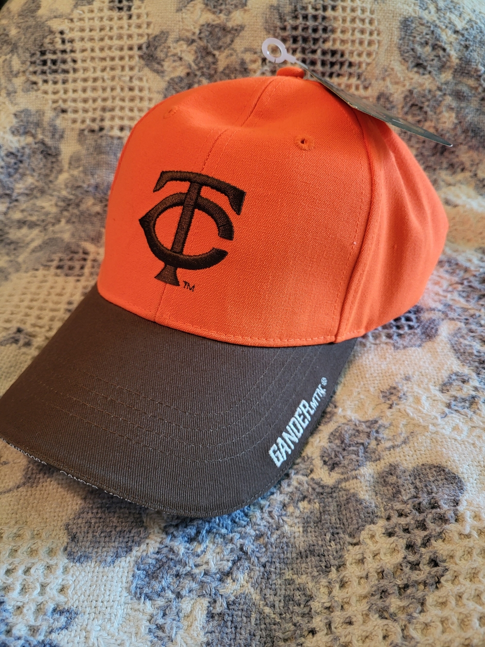 Gander Mountain/Twins Orange Crown with Brown Bill TC Logo Cap